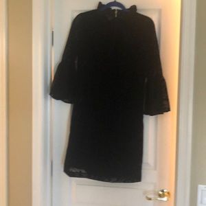 Black velvet lace dress